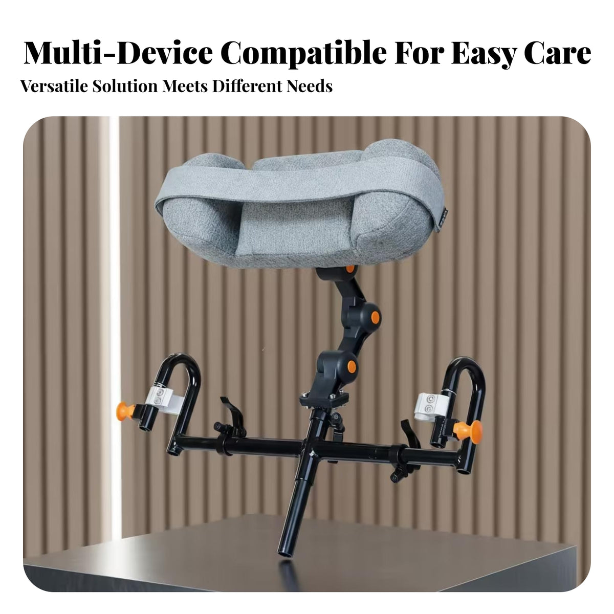 Metal Frame Clamp-on Headrest Round Tube Fit Wheelchair Headrest