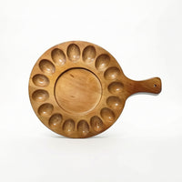 Wooden Egg Holder Farmhouse Wooden Egg Tray Solid for Kitchen