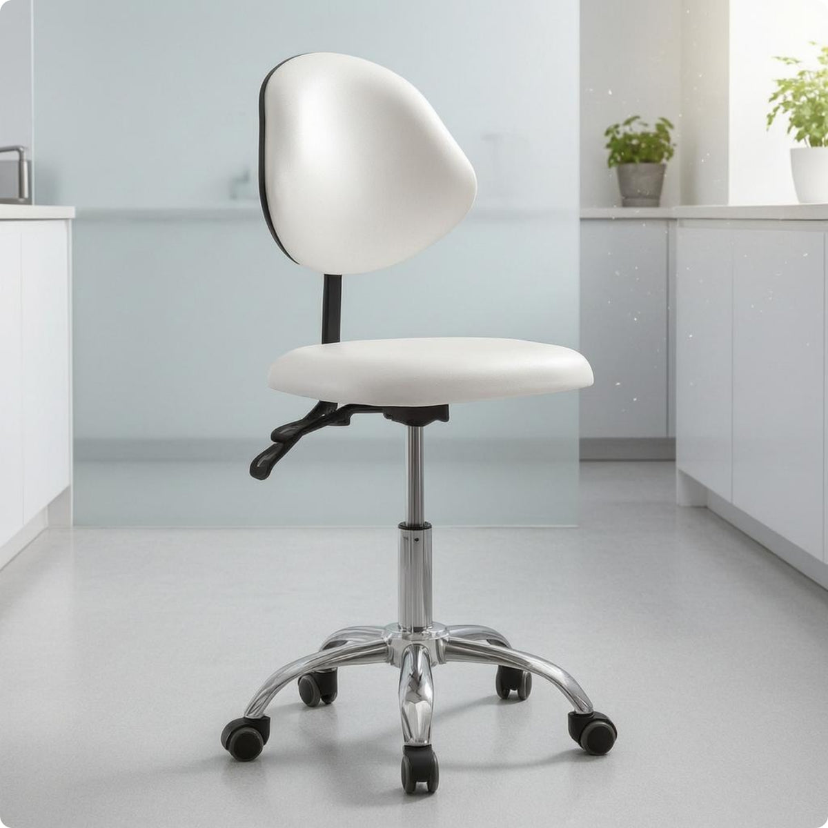 Rolling Salon Stool Padded Seat Swivel Stool Chair Oil Resistant Seating Furniture for Patient-Care, Beauty