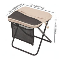 Mini Stool with Side Pocket Compact Foldable Stool with Carry Bag Heavy Duty Seat for Camping