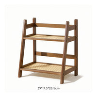 Trapezoid Storage Rack Space-Saving Display Shelf Natural for Kitchen Countertop