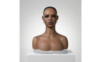 PVC Mannequin Bust Mesh Cap Hairpiece Mannequin Head Shoulder-Length