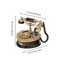 Vintage Rotary Phone Music Box Decorative Rotary Phone Ornament Nostalgic Home Decor for Bar, Living Room