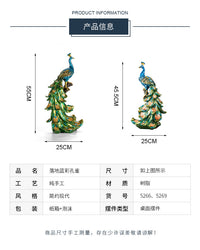 厂家现货孔雀摆件装饰客厅桌面小摆件创意树脂工艺品批发一件代发