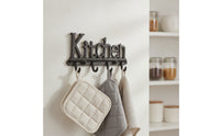 Rustic Wall Hook Rack with 4 Hooks Antique Cast Iron Hook Rack Vintage Heavy Duty for Kitchen, Entryway, Laundry Room