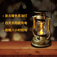 亚马逊爆款太阳能复古煤油灯led马灯户外便携式充电野营灯露营灯