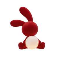Rabbit Night Light Flocked Rabbit Lamp Ambient for Bedside Table, Living Room
