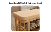 Upholstered Entryway Stool Light Luxury and Aesthetic Upholstered Shoe Rack Bench Padded Seat Multi-Functional for Fitting Room