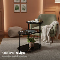 3-Tier Shelf Table Space-Saving 3-Tier Accent Stand Rounded Edges for Homeowners