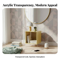 two-levelTier Transparent Cabinet Modern and aesthetic Bedside Table Rounded Corners