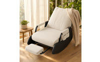 High-Back Rocking Lounge Chair with Leg Rest Corduroy Rocking Lounge Chair with Footrest Foldable Reclining Rocker with Footrest Sturdy for Balcony
