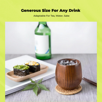 Wooden Tea Cup Multi Drink Use Table Drinkware Multifunctional Reusable for Adults, Event Planners, Outdoor, Picnic, Parties