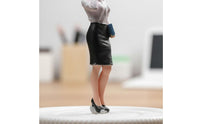 Miniature Secretary Model Highly Detailed Business Woman Figurine Hand Painted Crafting Accessory for Hobbyists, Collectors, Photography, Sand Table