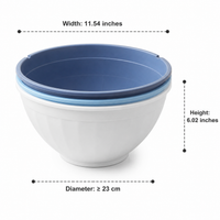 Large Salad Bowl with Lid, Round Serving Bowl for Meal Prepping, Modern Minimalist Matte Food-Grade Design, Stackable 23cm