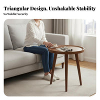 3-Legged Round Side Table Minimalist Design Nightstand Space-Saving for Students