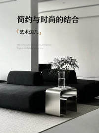 北欧设计师不锈钢沙发边几客厅卧室床头柜现代简约轻奢角几小茶几