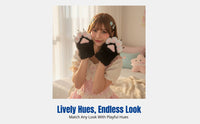Plush Cat Paw Gloves, Cosplay Accessory, Cartoon Paw Mittens, Cute, Exposed Finger, Random Color