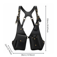 Double Shoulder Armpit Bag Multi-Functional Double Shoulder Armpit Bag Adjustable Straps PU Leather Underarm Pouch for Outdoor, Travel, Cosplay
