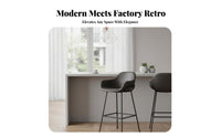 Upholstered Metal Frame Stool Retro Design Bar Chair manufacturing-inspired aesthetic Protective Floor Glides for Bistro