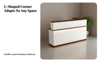 Reception Desk Wall Cabinet Set Scratch Resistant Bar Counter with Display Shelf Easy to Tidy Shop Checkout Counter for Hotel Lobby, Office