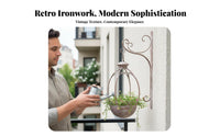 vertical surfaceMounted bloom planter Wrought Iron Design vertical surfaceMounted Pot Holder for Patio