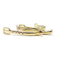 Crystal-Decorated Metal Spurs in Gold or Silver, Model SP6107ZR, for Riding