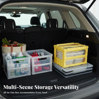 Collapsible Crate Foldable Design Folding Utility Crate Stackable for Car Owners