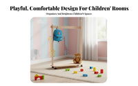 complimentarystanding House-Shaped Clothes Rack Childaccessible Height children's Furniture Playful Design Garment Stand Easy Assembly for Toddlers, Babies, Parents, Kindergarten, Bedroom, Playroom, Entryway