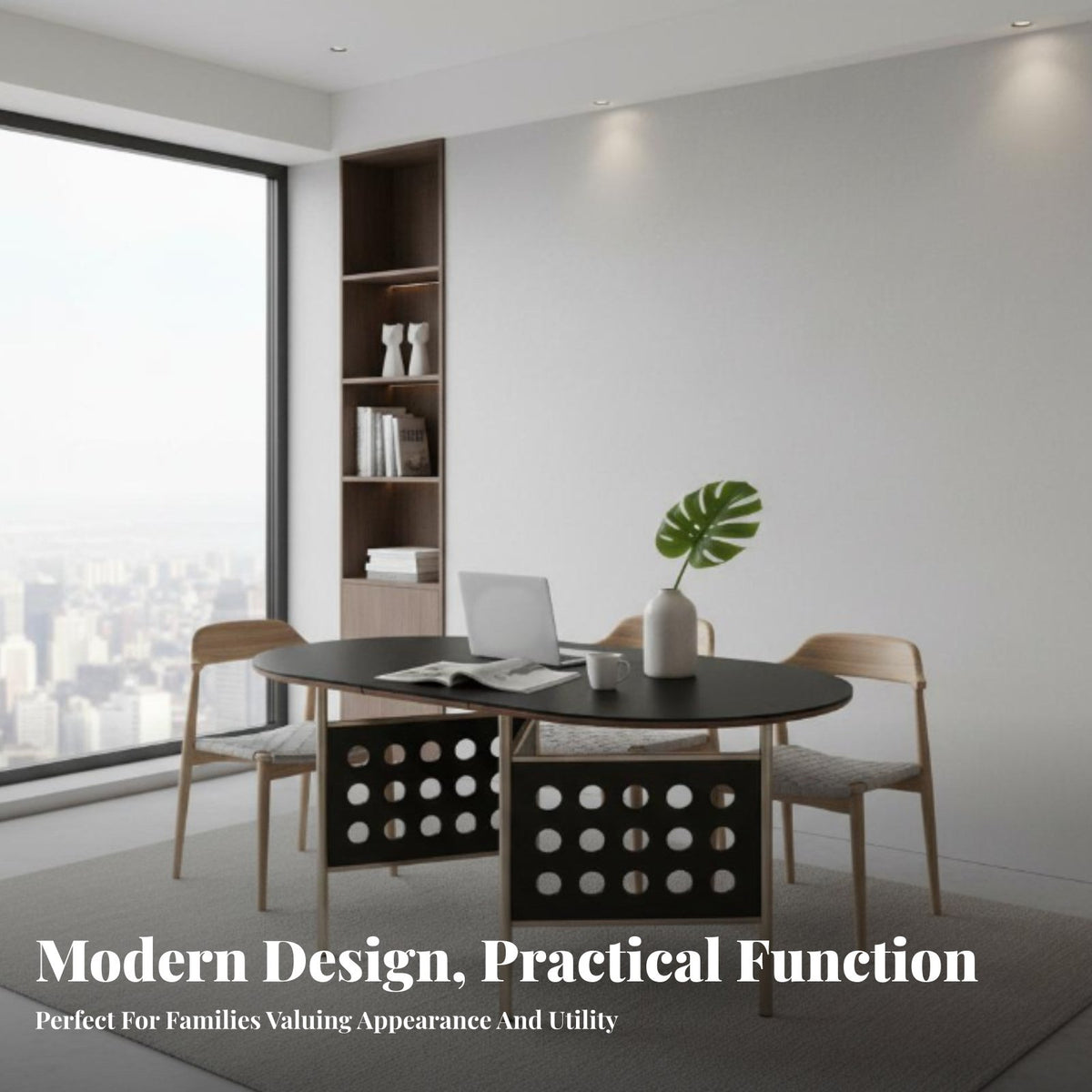 Space-Saving Oval Dropflap Table Foldable Design Household Furniture Solid Wood Construction Versatile Use for Apartment Dwellers, Small Families, Homeowners, Dining Room, Kitchen