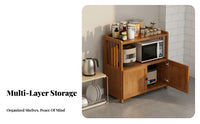 Dust-Proof Doors Microwave Stand with Cabinet Multipurpose Freestanding Kitchen Storage Cabinet Large Capacity Multi-Tier Kitchen Shelf Unit Space Saving for Apartment Dwellers, Homeowners, Families, Small Areas, Pantry, Dining Room