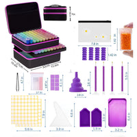 Diamond Painting Storage Bag with Crystal Nail Art Drill Storage Bottles, Large Capacity Set