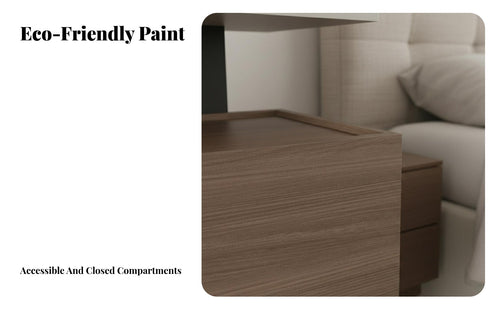 Light Luxury Design Bedside Table with Drawers Ample Storage Modern Bedside Cabinet Paint-Unrestricted Finish 2-Drawer End Table Raised Rim Top for Homeowners, Apartment Dwellers, Students, Small Areas, Living Room, Entryway