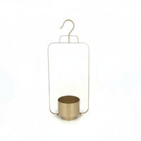 Gold Hanging Flower Pot Indoor Outdoor Use Hanging Flower Holder Multi Purpose Metal Bucket Planter for Guesthouse