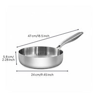 316 Stainless Skillet No Coating Stainless Steel Frying Pan Cookware