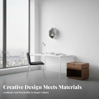 Rotating Drawer Nightstand Wabi-Sabi Aesthetic Rotating Storage Cabinet