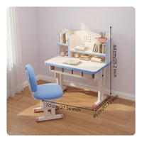 Children's Furniture Ergonomic Study Table with Storage Student Writing Desk with Hutch Adjustable Height Set Promotes Comfort Suitable for Kids Room Homework Learning Space