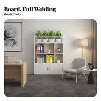 Stable Structure Multi-Shelf Storage Unit Strong Load-Bearing Capacity Partition Cabinet with Planter Scratch Resistant Room Divider Waterproof Surface for Homeowners, Professionals, Business Owners, Workspace, Reception Area