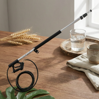 Telescoping Pressure Washer Wand No Ladder Needed Pressure Washer Extension Wand Rust-Resistant Brush Head Included for Garden