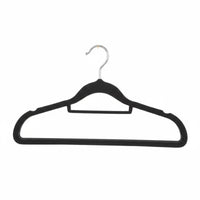 Flocked Hanger Contoured Shoulders Wardrobe Organizer Wide Support Frame