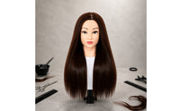 16-Inch Hairdressing Mannequin Head Straight Human Hair Mannequin Head Multifunctional Professional-Grade for Hairdressers