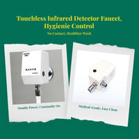 Touchless detector Faucet, Automatic Infrared Water Tap, contactless Sink Faucet for Bathroom, Kitchen, Commercial Use