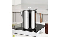 Coffee Pot with Strainer Stainless Steel Coffee Pot with Wooden Handle Heat-Resistant for Kitchen