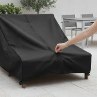 Waterproof Double Chaise Lounge Cover Heavy Duty Chaise Cover with Zipper Weatherproof Weather Resistant for Poolside, Backyard, Deck