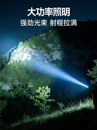 手电筒强光可充电超长续航户外超亮远射家用巡逻led大功率手提灯