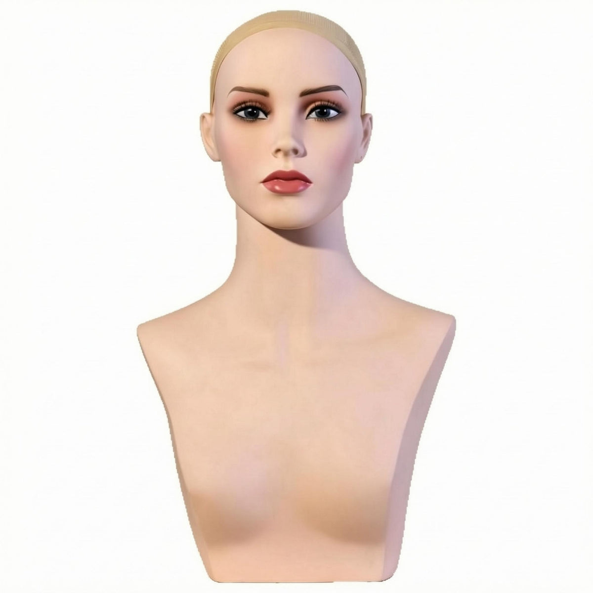 Female Hairpiece Head Bust Plain Hairpiece Display Bust Smooth Surface