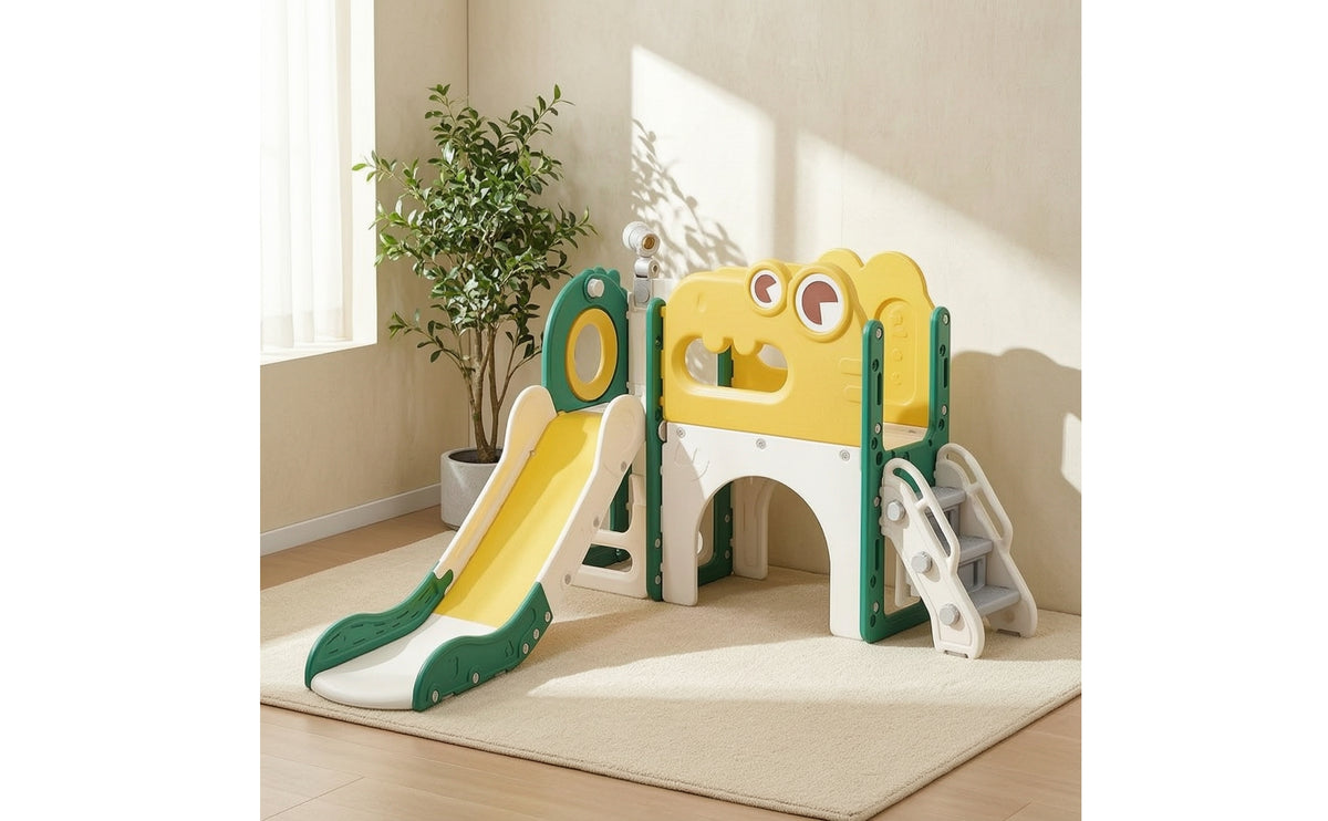 Slide and Climber Playset Versatile Freestanding Slide Playset Play Center for Young Children, Kids, Playroom, Backyard, Apartment