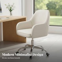Armless wheeled Chair Adjustable Height Task Seat Wheeled Base for Bedroom, Women