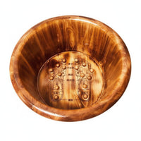 Wood Foot Bath Bucket Traditional Craft Wooden Foot Bath No Assembly Pedicure Soaking Bucket for Washroom