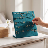 Velvet Earring Display Stand Jewelry Organizer for Studs, Rings, and Necklaces