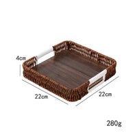 Square Tray with Handles Multifunctional Square Serving Tray Smooth for Kitchen